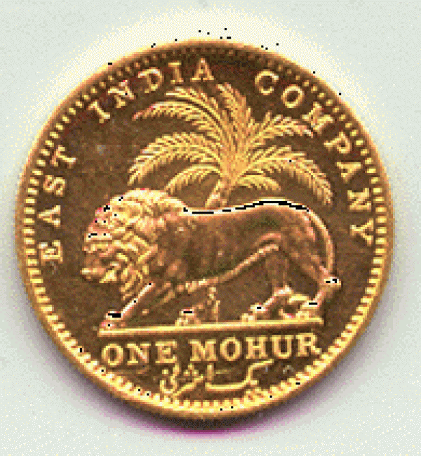 english east india company one mohur coin